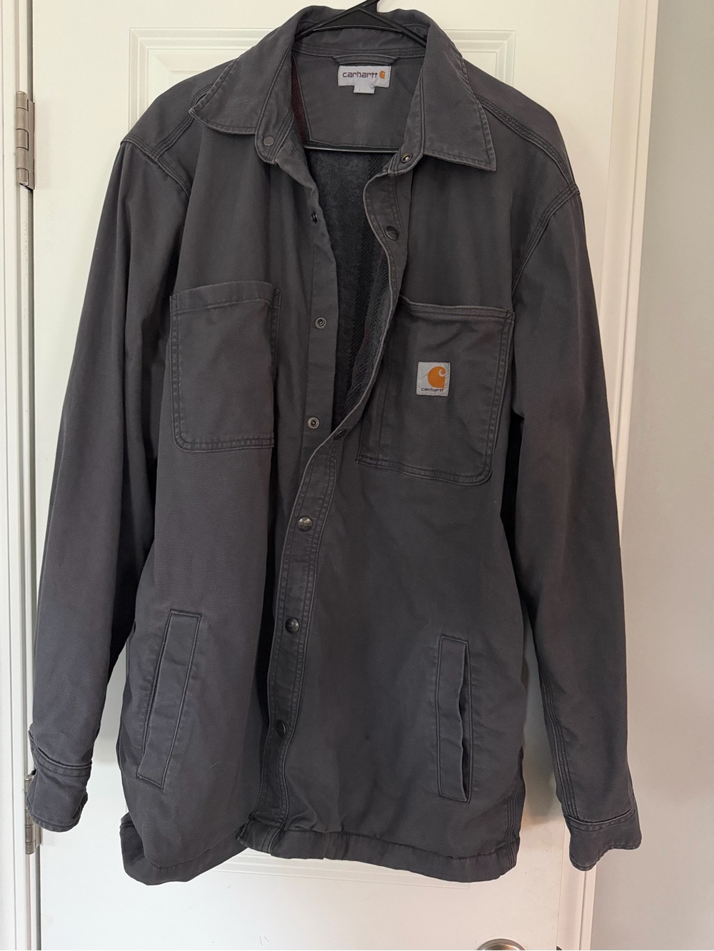 Carhartt Men's Dark Gray Lightweight Canvas Shirt Jacket
